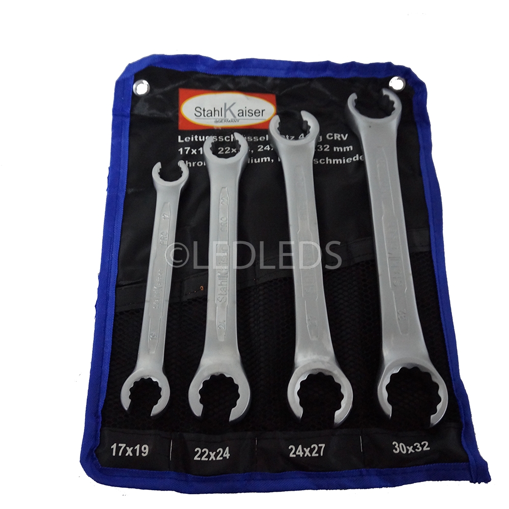 SET 4 CHIAVI GRANDI ESAGONALI APERTE RACCORDI TUBI FRENI 17x19 22x24 24x27 30x32
