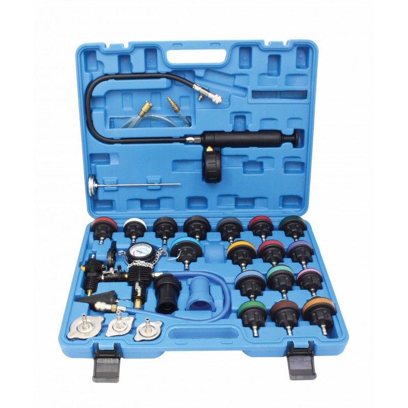 SET TESTER DI PRESSIONE PROVA RADIATORE KIT 28 PEZZI TEST PROFESSIONALE OFF