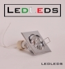 FARETTO INCASSO LED CROMATO QUADRATO GU10 3 LED 3 WATT RESA 35 LUCE CALDA FREDDA