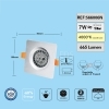 LAMPADA FARETTO DA INCASSO LENTE 7W LED QUADRATO ORIENTABILE LUCE NATURALE 4000K