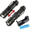 MINI TORCIA TATTICA MILITARE 500 LUMENS RICARICABILE CREE LED CON ZOOM TASCABILE