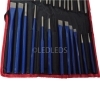 SET SERIE CACCIASPINE SCALPELLI PUNTERUOLI E PUNZONI 28 PEZZI PZ BULINO PIATTI