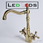 RUBINETTO MISCELATORE LAVELLO LAVANDINO SOFIA OTTONE BRONZATO CANNA ALTA CUCINA
