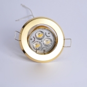 FARETTO INCASSO LED ORO SPAZZOLATO GU10 3 LED 3 WATT RESA 35W LUCE CALDA FREDDA
