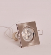 FARETTO INCASSO LED QUADRATO ACCIAIO SPAZZOLATO GU10 5  LED 5 WATT CALDA FREDDA