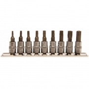 SET 9 BUSSOLE TORX MASCHIO FORO 1/4 T10H T15H T20H T25H T27H T30H T40H T45H T50H