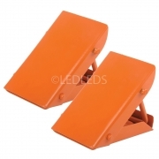 2 CUNEI IN ACCIAIO 13x8 cm 10h CUNEO FERMA RUOTA RUOTE FERMARUOTE BLOCCA
