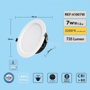 FARETTO LED PANNELLO INCASSO ROTONDO 7W FORO 7,9 CM LUCE CALDA 3200K 220V
