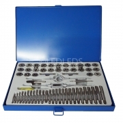 SET 60 PZ PEZZI MASCHI E FILIERA FILIERE CHROME VANADIUM IN POLLICI FILETTARE