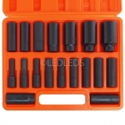 SET 18 BUSSOLE LUNGHE RINFORZATE 1/2" IMPATTO AVVITATORE ARIA PNEUMATICO 10-32mm