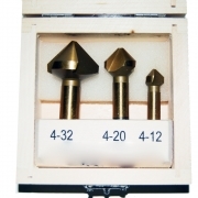 KIT 3PZ FRESE SVASATORI 30 20 12mm TORNIO TRAPANO COLONNA SVASARE SVASATORE