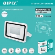 AIPIY FARO LED ESTERNO 200W RESA 2000W LUCE FREDDA  6400K ALTA LUMINOSITA IP66
