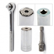 BUSSOLA ESAGONALE UNIVERSALE MULTIMPRONTA 3/8" DA 7 A 19 MM MULTIUSO CRICCHETTO