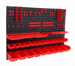 Pannello Parete 115X78CM 41PZ Portautensili Contenitori Attrezzi Officina Garage