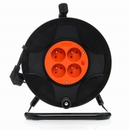 PROLUNGA ELETTRICA CIVILE CON AVVOLGICAVO 50 MT METRI 3G2.5 mm Schuko 3X2,5MM