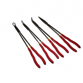 4 PINZE EXTRA LUNGA 39 cm MECCANICO BECCO CURVO DRITTO CANDELE 0 45 90 LUNGHE