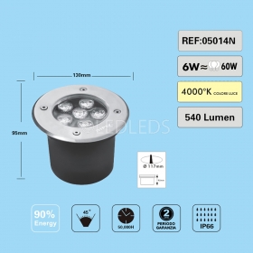 SEGNAPASSO FARETTO INCASSO CARRABILE LED 6W IP66 DA ESTERNO LUCE NATURALE 4000K