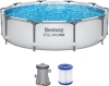 Bestway 56408 Set Piscina Fuori Terra Steel Pro MAX Rotonda da 305x76 cm pompa