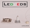 FARETTO INCASSO LED CROMATO QUADRATO GU10 3 LED 3 WATT RESA 35 LUCE CALDA FREDDA