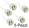 5 PORTA LAMPADA GU10 ATTACCO PER FARETTI IN CERAMICA PER LAMPADINE A LED