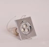 FARETTO INCASSO LED CROMATO QUADRATO GU10 3 LED 3 WATT RESA 35 LUCE CALDA FREDDA