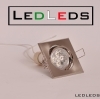 FARETTO INCASSO LED QUADRATO ACCIAIO SPAZZOLATO GU10 5  LED 5 WATT CALDA FREDDA